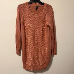 Quinn Peach Long Sleeve Sweater Dress Size Large GUC